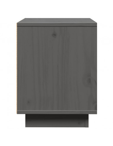 Comodino Grigio 40x30x40 cm in Legno Massello di Pino