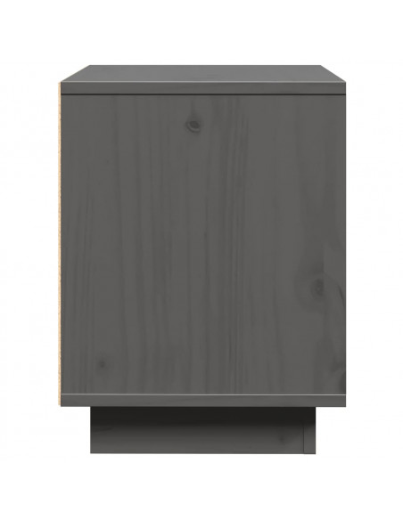 Comodino Grigio 40x30x40 cm in Legno Massello di Pino