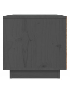 Comodino Grigio 40x34x35 cm in Legno Massello di Pino