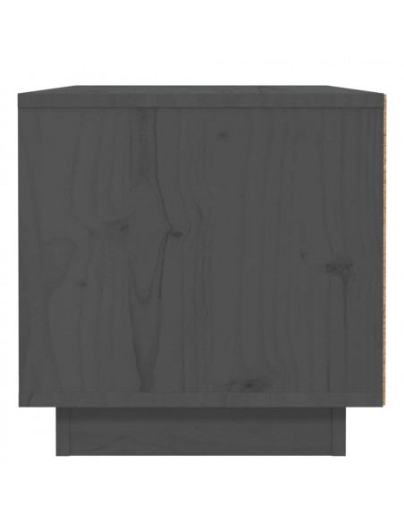 Comodino Grigio 40x34x35 cm in Legno Massello di Pino