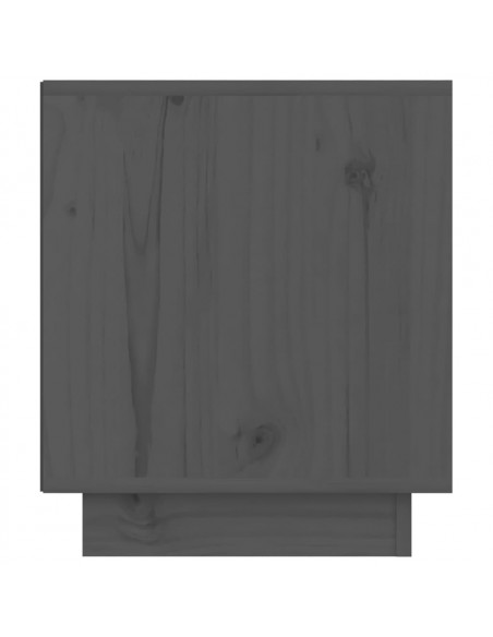 Comodino Grigio 40x34x40 cm in Legno Massello di Pino