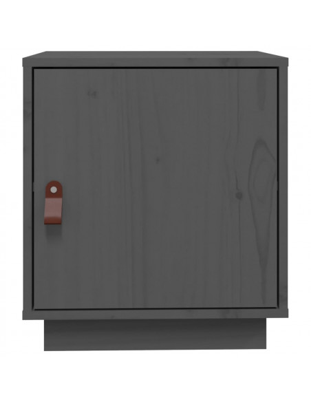 Comodino Grigio 40x34x45 cm in Legno Massello di Pino