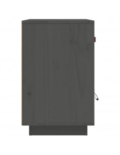 Comodino Grigio 40x34x55 cm in Legno Massello di Pino