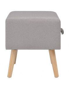 Comodino Grigio 40x35x40 cm in Tessuto