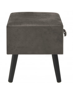 Comodino Grigio 40x35x40 cm in Velluto