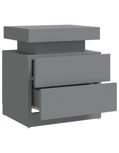Comodino Grigio 45x35x52 cm in Legno Multistrato