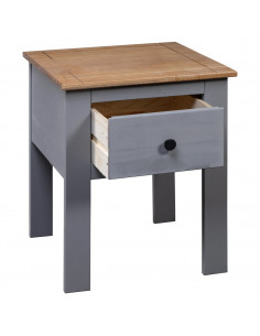 Comodino Grigio 46x40x57 cm in Legno di Pino Panama Range