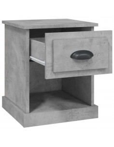 Comodino Grigio Cemento 39x39x47,5 cm in Legno Multistrato