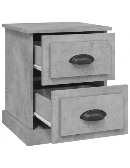 Comodino Grigio Cemento 39x39x47,5 cm in Legno Multistrato