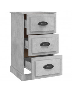 Comodino Grigio Cemento 39x39x67 cm in Legno Multistrato