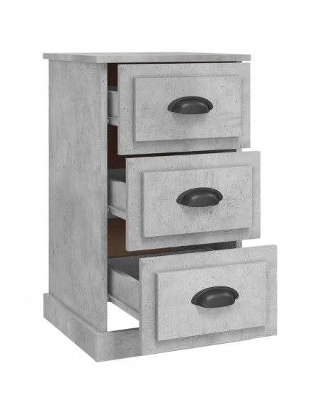 Comodino Grigio Cemento 39x39x67 cm in Legno Multistrato
