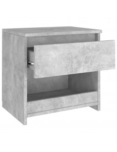 Comodino Grigio Cemento 40x30x39 cm in Legno Multistrato