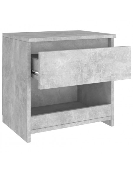 Comodino Grigio Cemento 40x30x39 cm in Legno Multistrato