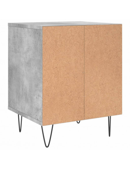 Comodino Grigio Cemento 40x35x50 cm in Legno Multistrato