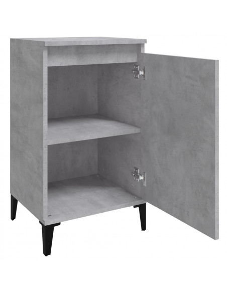 Comodino Grigio Cemento 40x35x70 cm in Legno Multistrato