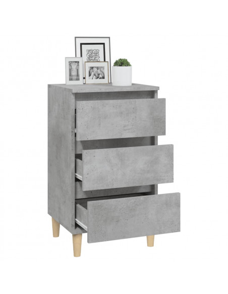 Comodino Grigio Cemento 40x35x70 cm in Legno Multistrato