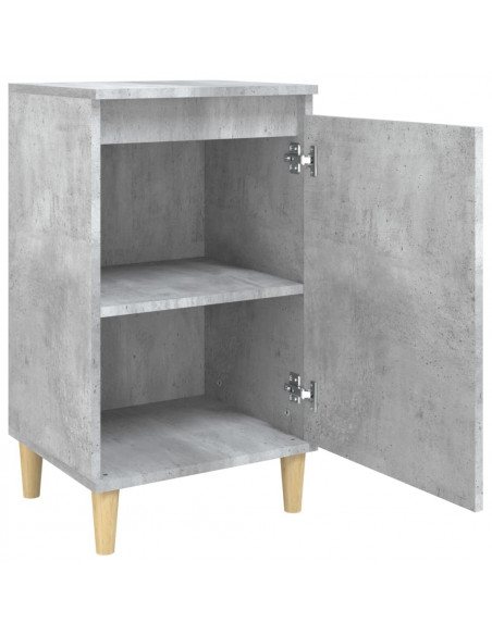 Comodino Grigio Cemento 40x35x70 cm in Legno Multistrato