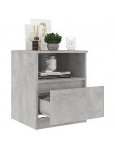 Comodino Grigio Cemento 40x40x50 cm in Legno Multistrato