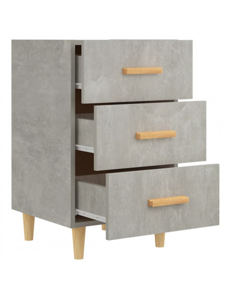 Comodino Grigio Cemento 40x40x66 cm in Legno Multistrato