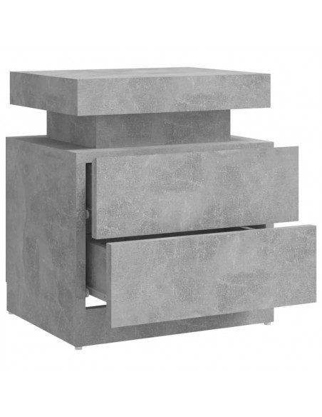 Comodino Grigio Cemento 45x35x52 cm in Legno Multistrato