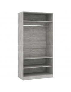 Armadio Grigio Cemento 100x50x200 cm in Legno Multistrato 2