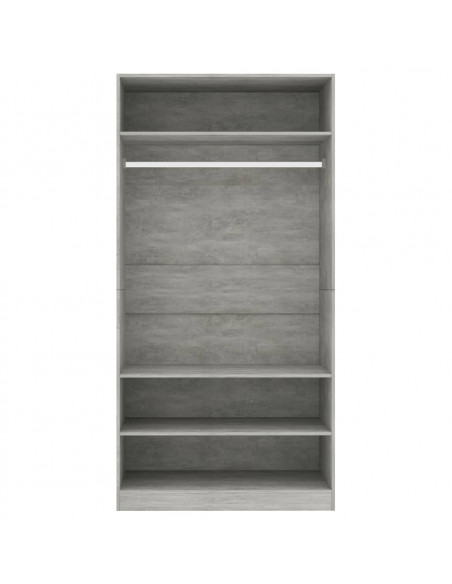 Armadio Grigio Cemento 100x50x200 cm in Legno Multistrato