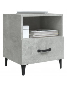 Comodino Grigio Cemento in Legno Multistrato