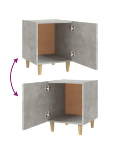 Comodino Grigio Cemento in Legno Multistrato