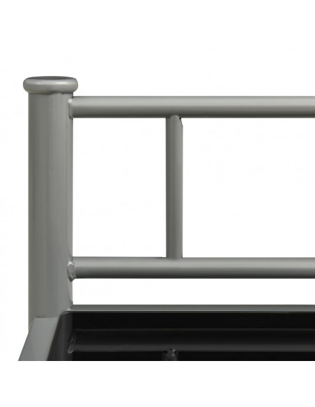 Comodino Grigio e Nero 45x34,5x60,5 cm in Metallo e Vetro