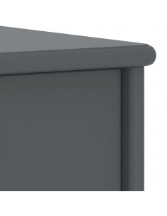 Comodino Grigio Scuro 35x30x40 cm in Legno Massello di Pino
