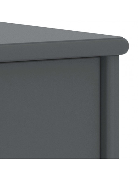 Comodino Grigio Scuro 35x30x40 cm in Legno Massello di Pino