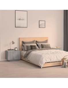 Comodino Grigio Sonoma 100x35x40 cm in Legno Multistrato