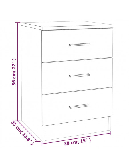 Comodino Grigio Sonoma 38x35x56 cm in Legno Multistrato