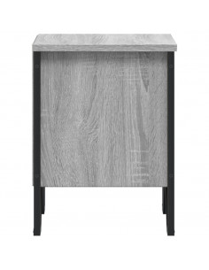 Comodino Grigio Sonoma 40x30x40 cm in Truciolato