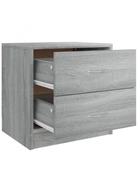 Comodino Grigio Sonoma 40x30x40 cm in Truciolato