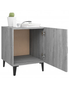 Comodino Grigio Sonoma in Legno Multistrato