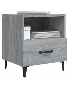Comodino Grigio Sonoma in Legno Multistrato