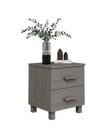 Comodino HAMAR Grigio Chiaro 40x35x44,5 cm in Legno di Pino