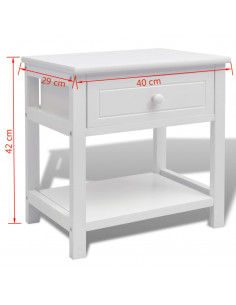 Comodino in Legno Bianco