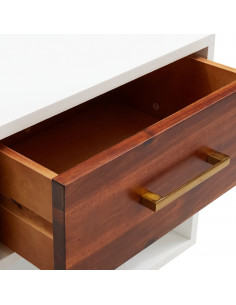 Comodino in Legno Massello di Acacia 40x30x57 cm