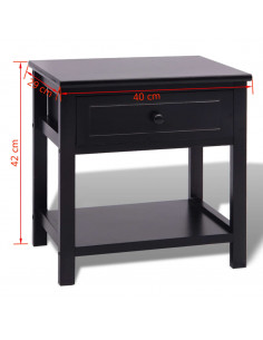 Comodino in Legno Nero