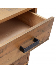 Comodino Marrone 40x30x55 cm Legno Massello di Pino Riciclato