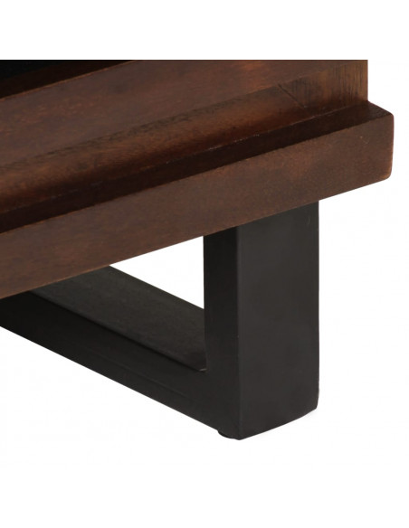 Comodino Marrone 50x34x62 cm in Legno Massello di Mango