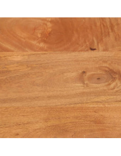 Comodino Marrone e Nero in Legno Massello di Mango