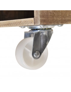 Comodino Marrone in Legno Massello