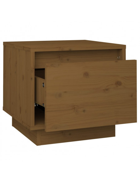 Comodino Miele 35x34x32 cm in Legno Massello di Pino