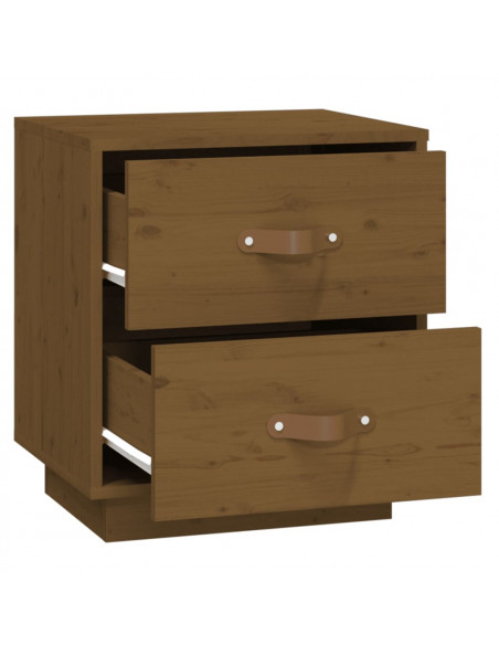 Comodino Miele 40x34x45 cm in Legno Massello di Pino