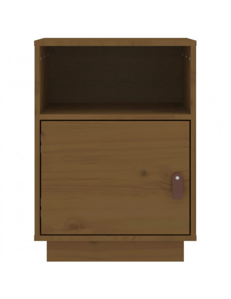 Comodino Miele 40x34x55 cm in Legno Massello di Pino