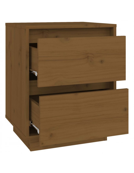 Comodino Miele 40x35x50 cm in Legno Massello di Pino