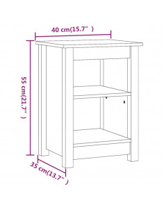 Comodino Miele 40x35x55 cm in Legno Massello di Pino